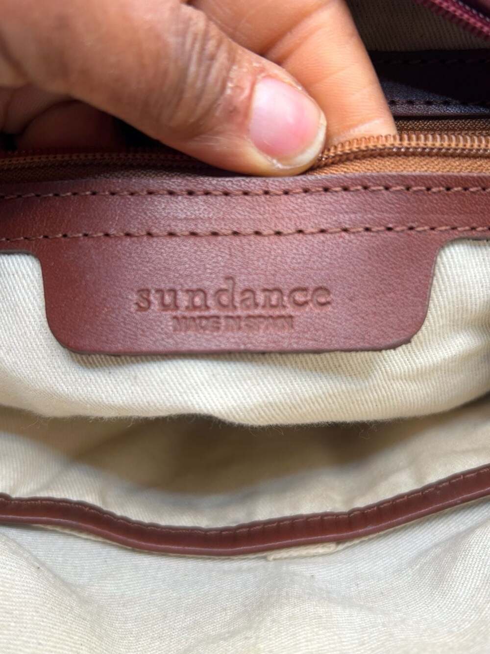 Sundance Maroon Pebbled Leather Shoulder Bag Made in Spain - Picture 7 of 10